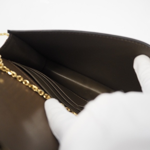 Fendi Chain Wallet FF Diamond Zucca Pattern Brown - Picture 13 of 13